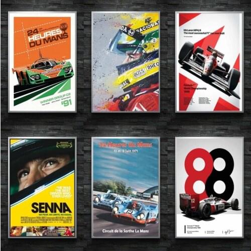 Poster And Prints Hot Ayrton Senna F1 Formula Mclaren World Champion Wall Art Canvas Picture Painting Modern For Home Room Decor