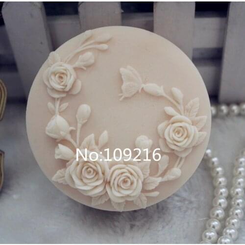 Wholesale!!!1pcs Butterfly and Flowers (ZX107) Handmade Soap Mold Crafts DIY Silicone Mould