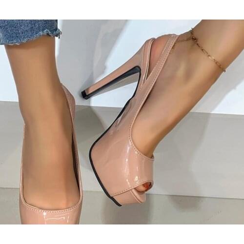 Plus Size43 Sexy Women Pumps Wedding Women Fetish Shoes High Heel Stripper Flock Slingback Pumps 12cm Womens Heel Zapatos Mujer