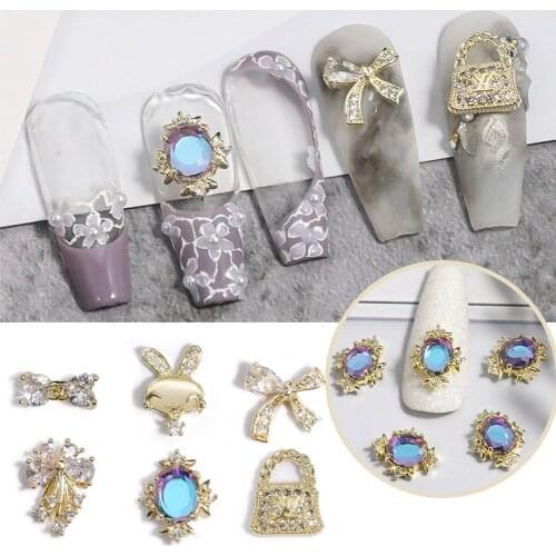 Nail Art Zircon Jewelry Bowknot Tie Cute Rabbit Glitter Fashion Nail Diamond Decoration Super Flash Luxury Nail Art Rhinestone