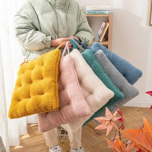 Thicken Chair Cushion Office Sedentary Seat Pad Square Solid Color Home Office Garden Sofa Chair Mat Pillow Home Textile