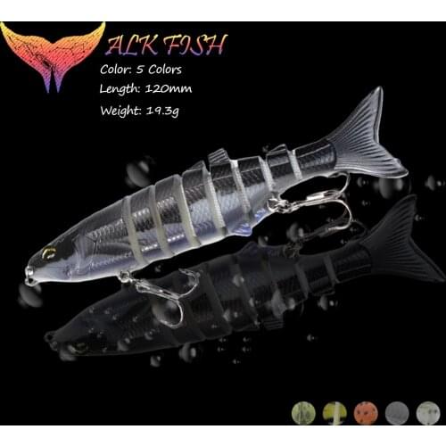 WALK FISH 120mm/19.3g 8 Segment Multi Jointed Bait Sinking Wobblers Fishing Lures Minnow Swimbait Fishing Artificial Hard Bait