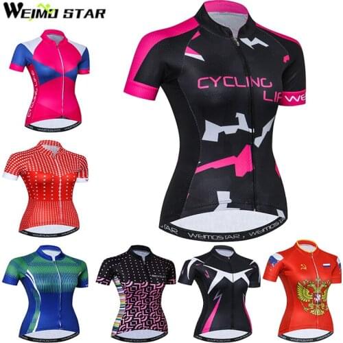 Weimostar Women 2019 Pro Team Cycling Jersey Bike Jerseys Racing roupa ciclismo Breathable Cycling Clothing Quick Dry Bike Tops