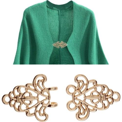 Cardigan Clip Zinc Alloy Chic Vintage Simple Cheongsam Clip Cape Hook Shawl Clip Pin Brooch Women For Clothing Decor