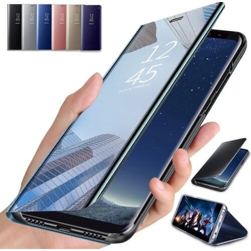 Mirror Smart Case For Xiaomi Mi Max 3 CC9E Case Clear View PU Leather Kickstand Flip Cover For Xiaomi MI A3 LITE Max 3 Redmi 10X