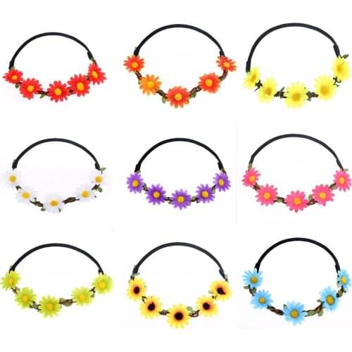 Citgeett Bohemian Daisy Glamour Sunflower Women Girls Hairband Head Band Beach Garland