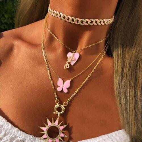 2021 high quality Mixed Neon rainbow enamel 11mm cuban link chain necklace for women iced out bing 5A CZ choker women jewelry