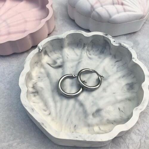 Scalloped Shell Creative Shaped Jewelry Storage Tray Silicone Mold Shell Tray Aromatherapy Gypsum Epoxy Cement Mold