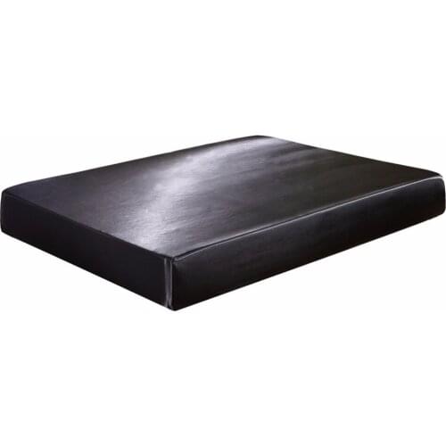 1PC US UK Size Satin Faux Silk Fitted Sheet Solid Color Mattress Protector Elastic Band Drap Housse de Matela Queen King21