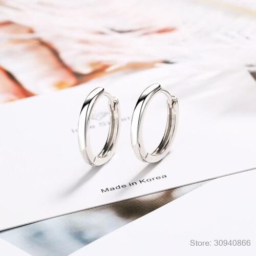 100% Real Authentic 925 Sterling Silver Big Hoop Earrings Hoop Huggie Earrings Safe for Allergic People DA1412