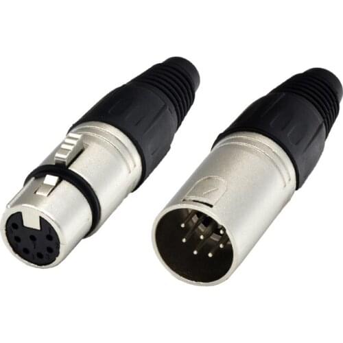 100pcs/lot Male & Female 7-Pin XLR Microphone Audio Cable Plug Connectors Cannon Cable Terminals