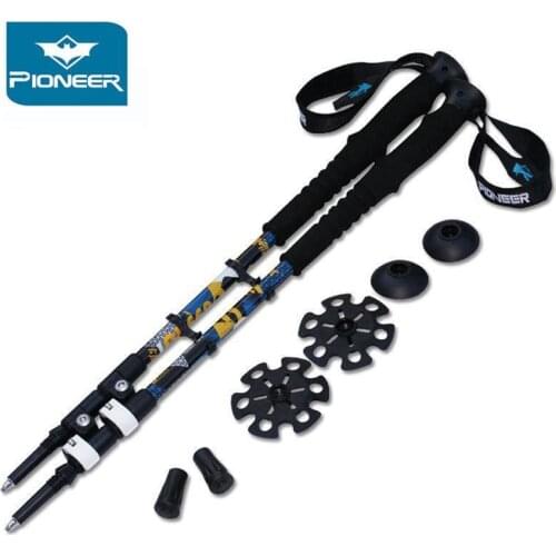 2Pcs/Lot Ultralight Trekking Poles Aluminum Hiking Poles Sticks For Nordic Walking Telescopic Alpenstock Climbing Walking Stick