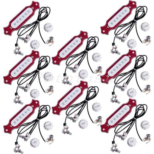 8* Acoustic Electric Guitar Pre-Wired Pickups Set Up Pots Knobs Jack Custom