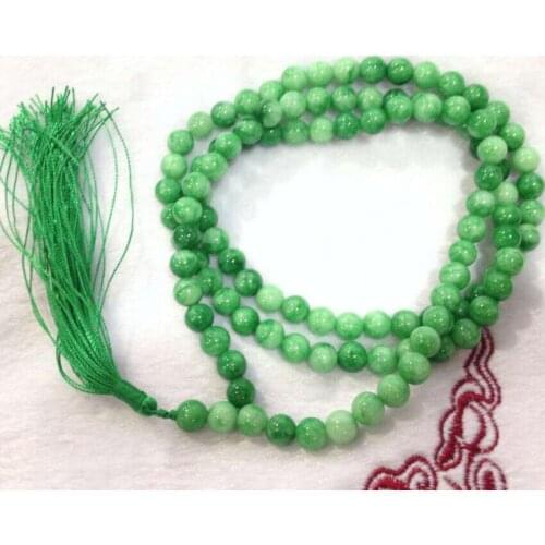 8mm/10m Natural Green Tibet Buddhist beliefs 108 Prayer Beads Mala Necklace