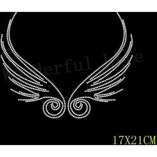 Free Shipping flying wing very special design heat transfer rhinestone Motif hotfix rhinestone for garment