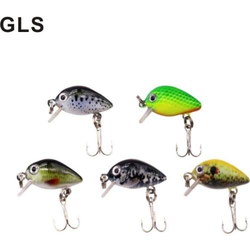 GLS Brand Mini Rock Little Fatty 2.5cm/1.8g Minoan Set Bentmouth Bass Bait Micro Toss Fishing Bai