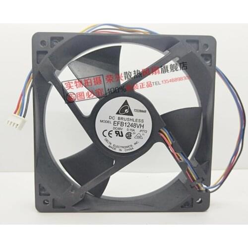 For Delta EFB1248VH 48V 0.15A 12025 12CM fan four-wire inverter fan+cooling fan