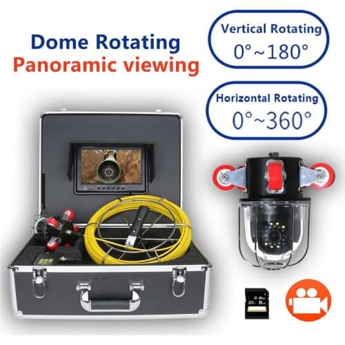 Pipe Inspection Video Camera Drain Sewer Pipeline Industrial Endoscope support DVR Video recording 360 Degree Rotating Camera