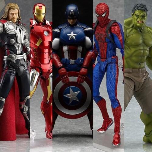 Hasbro Genuine Marvel The Avengers Iron Man Captain America Spider-Man Hulk Deadpool Joints Movable Action Figure Model Toys