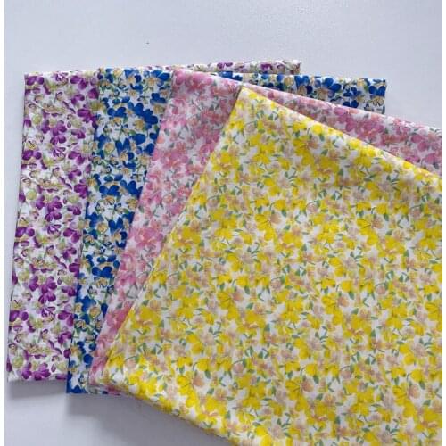 Cherry Blossom Floral 80S Like Liberty Cotton Poplin Fabric For Kids Baby Sewing Cloth Dresses Skirt DIY Handmade Half Meter