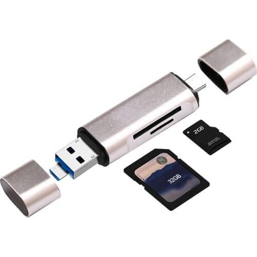 All In 1 Type C Card Reader for SD TF MicroSD Card Reader Micro USB OTG Adapter for Macbook Laptop PC for Huawei Android Phone