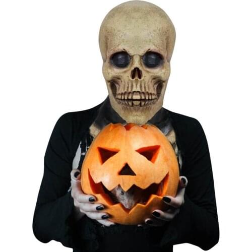 2021 Hot Movable Jaw Full Head Skull Mask Halloween Decoration Horror Helmet Scary Mask Masquerade Holiday Party Decoration Gift