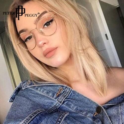 Fashion Round Eyeglasses Women Optical Prescription Glasses Frame Transparent Lens Eyewear Luxury Designer Glasses Unisex
