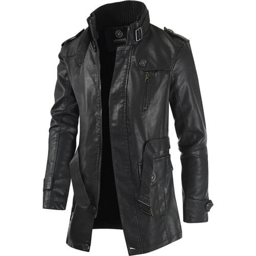 New High Quality Jacket 2021 Hot Mens Street Windbreaker Coat Men Leather Clothing Thick Jacket Fleece Men Casual Jacket PU