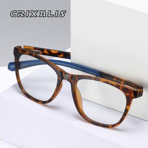 CRIXALIS Blue Light Blocking Glasses Men Sport Ultralight TR90 Reading Optics Eyeglasses Frame Women Computer Eyewear UV400