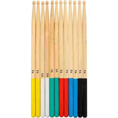 6 Pairs Practical Maple Wood Drum Sticks Set Percussion Instrument Accessories