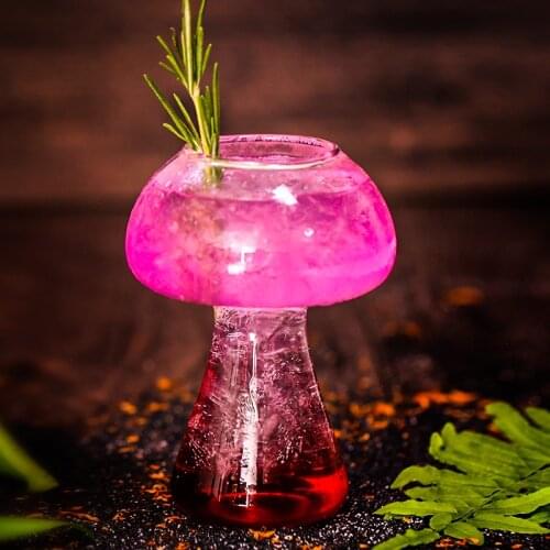 Novelty Mushroom Cocktail Glass Bar Party Creative Wine Beer Glass Transparent Home Milk Juice Cup Drinking Glasses 280ml vaso