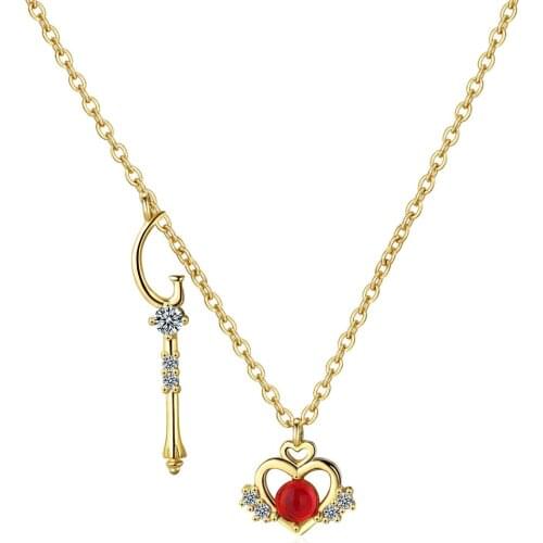 Delicate A maidens heart is sweet golden Necklaces For Women Micro Pave Zircon ecklace Gift collares