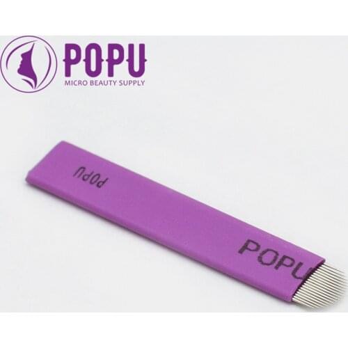 POPU U Shape Permanent Makeup Eyebrow Tatoo Blade Microblading Needles For 3D Embroidery Manual Tattoo Pen Machine 100pcs/lot