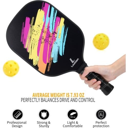 Professional Carbon Fiber Beach Tennis Racket Soft Honeycomb Surface Tennis Pickleballpaddle With Bag For Adult