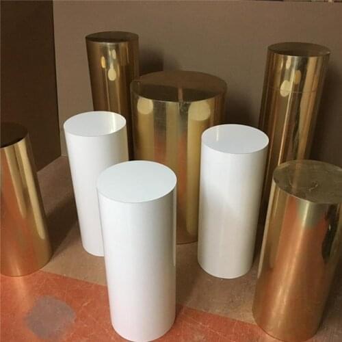 Clear acrylic Round Cylinder Plinths White Cylindrical Display mental Plinths for Exhibitions Events Weddings sunyu2599