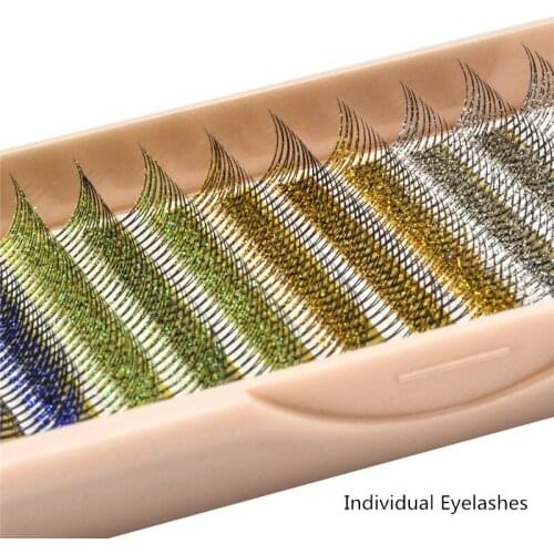 False Eyelash 0.15 Individual Eyelashes Extension Glitter 4 Colors Volume Fake Eyelashes Makeup Tools Lash Extension Supplies