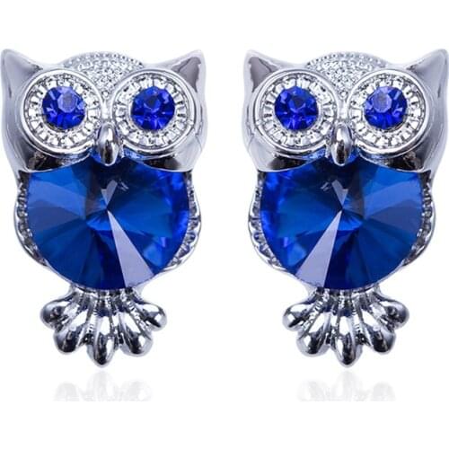 Retro Crystal Owl Earrings New Hot Female Fashion Creative Wild Ear Jewelry Send Girlfriend Birthday Gift Anniversary Present
