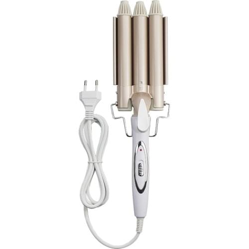 Kemei Hair Curling Iron 3 Barrels Curling Wand Tourmaline Ceramic Equipment Curl Model Hairdressing Styling Tools 110-240v F30