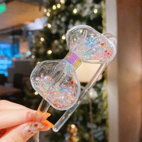 SHUANGR Children Hairband Quicksand Bow Cute Baby Headband Little Girl Hair Fixer Princess Hairband Hair Accessories