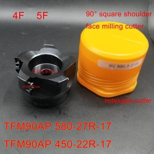 TFM90AP 450-22R-17 TFM90AP 580-27R-17 90° square shoulder face milling cutter High-quality lathe cutting for APMT1705 insert
