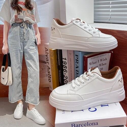 New Women White Shoes Fashion Vulcanize Shoes Casual Loafers Classics Sneakers Low Top Shoes Woman Soft Bottom Low Heels Ladies