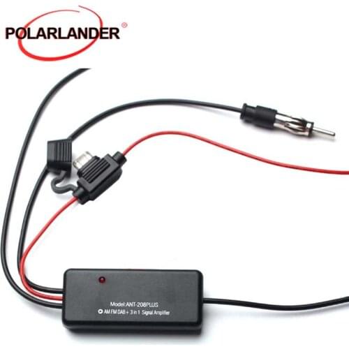 GPS Navi Amplifier ANT-208 PLUS Antenna 3-in-1 Signal Amplifier Car Radio FM AM DAB Antenna FM plug For Marine Car Vehicle Boat
