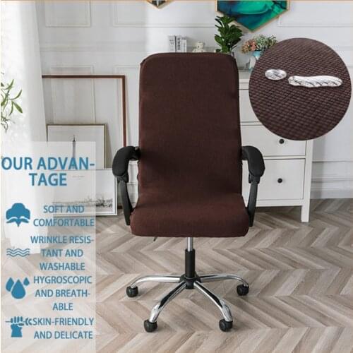 Waterproof Chair Cover Computer Office Home Gaming Plaid Solid Color Spandex Machine Washable