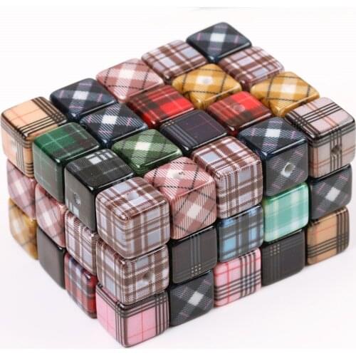 Cordial Design Clearance 14-16MM 100Pcs Sqaure Beads/Earring Making/Checks Print Effect/DIY/Hand Made/Earring Findings