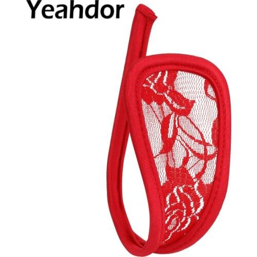 Womens Sexy Stealth Crotchless Lingerie C-string Lace Flower Floral Bikini Briefs Thongs Panties Invisible Underwear Underpants