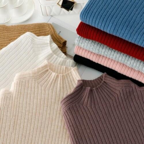 2021 Spring Women Long Sleeve Turtleneck Elasticity Casual Jumper Pull Sweaters Office Pullover Korean Female Top Shirts