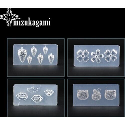 1pcs UV Resin Jewelry Liquid Silicone Mold 3D Strawberry Flowers Bear Resin Charms Molds For DIY Decorate Making Jewelry