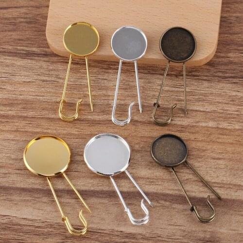 10 Pieces/Lot 20 mm 25 mm Brooch Base Cabochon Settings Badges Brooches For women DIY Making