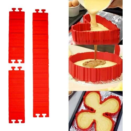 2/4PCS Bake Snake Silicone Cake Mold DIY Magic Heart Rectangular Round Shape Cake Fondant Moulds Kitchen Baking Pastry Tools