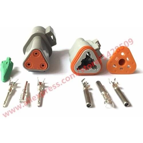 20 Sets 3 Pin Female Male Waterproof Electrical Wire Connector Plug Deutsch Enhanced Seal Shrink Boot Adapter DT06-3S DT04-3P